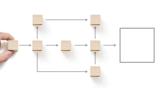 Nueva estructura hacienda. Imagen de un esquema de diagrama de flujo para automatización del trabajo