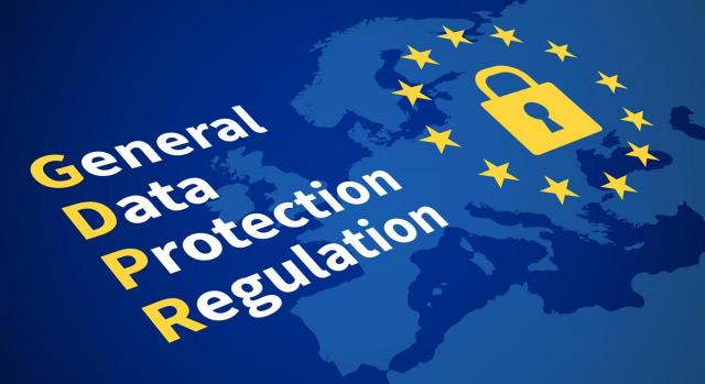 Los Estados miembros pueden establecer una tasa basada en los costes administrativos por el control en materia de protección de datos si existe abuso. Imagen con fondo europeo GDPR