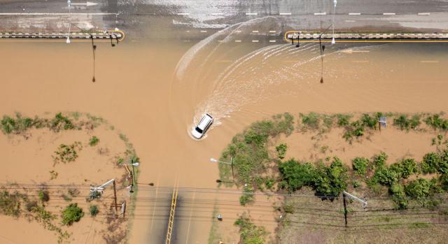 Medidas fiscales adoptadas por la Comunidad Valenciana como consecuencia de la DANA. Imagen de la inundación de una ciudad en vista aérea