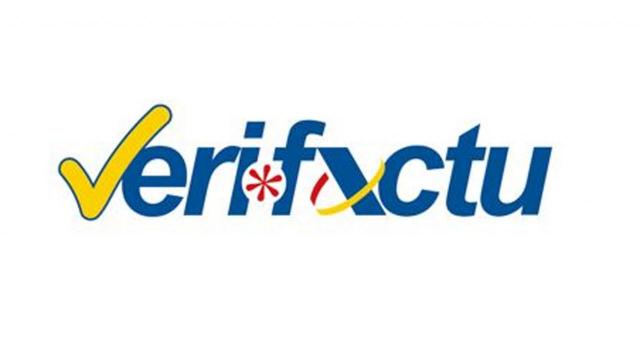 La DGT sobre no adaptarse al sistema de facturación Veri*factu hasta el 1 de julio de 2025 en una consulta tributaria que se ha publicado con antelación. Imagen del logo de verifactu